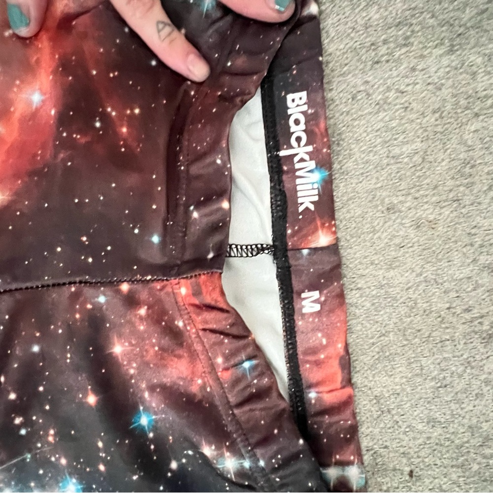 Galaxy black milk leggings good used condition no tears or stains. Size medium